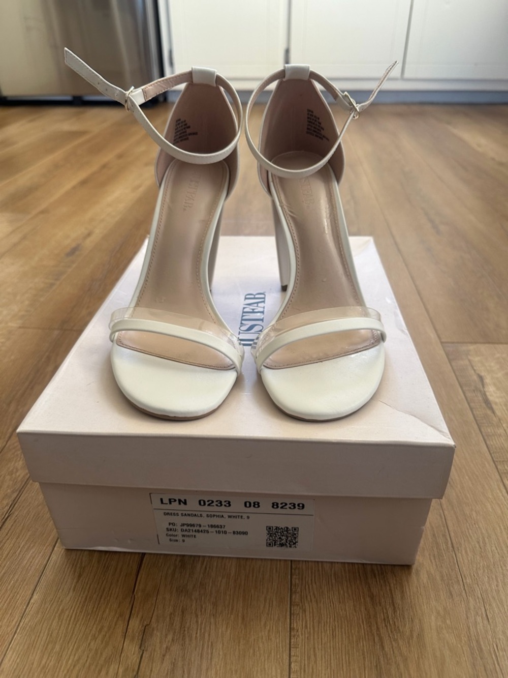 Classic White Ankle-Strap Heeled Sandals -